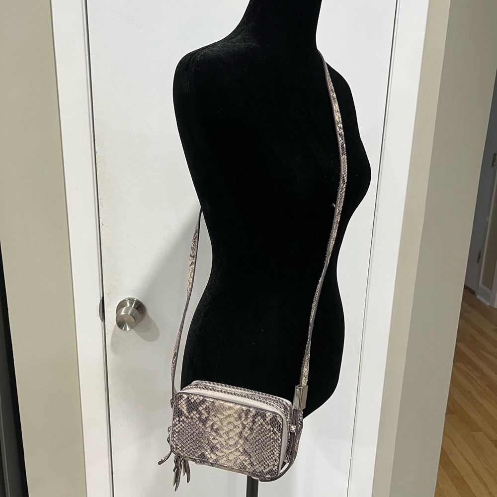 GILI (Got It Love It) Convertible Tan Snake Leather Micro Crossbody Bag